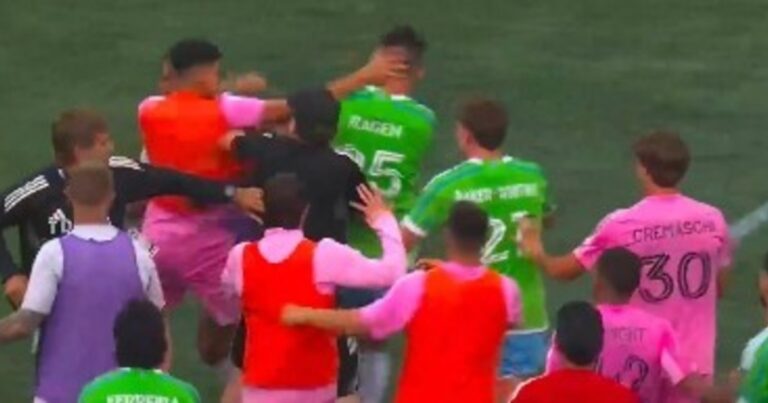 Escándalo en el final Seattle Sounders vs. Inter Miami: Suárez escupió a un rival en medio de las piñas y empujones